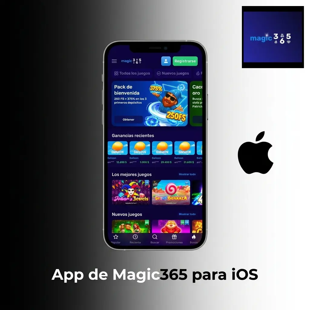 App de Magic365 para iOS disponible en iPhone y iPad con apuestas deportivas, casino en vivo y pagos seguros