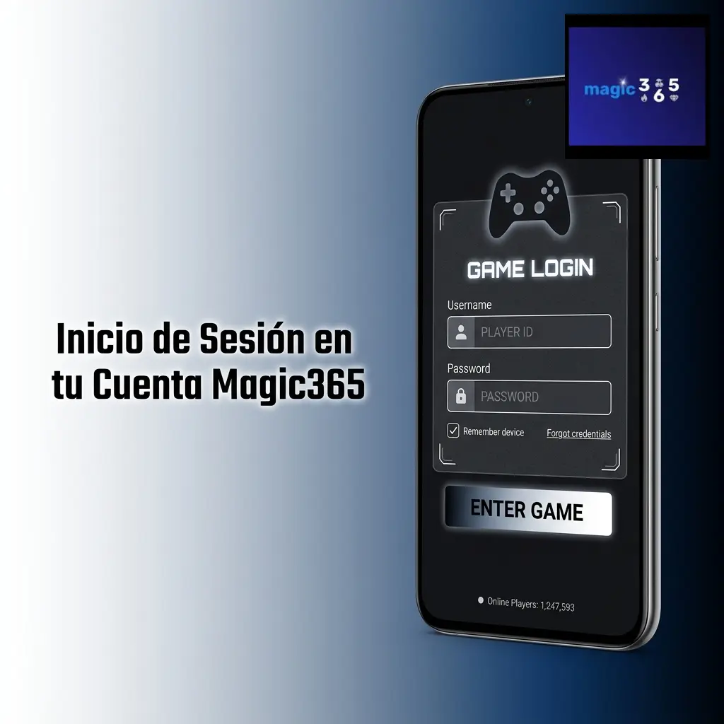 Formulario de inicio de sesión en cuenta Magic365 con campos de usuario, contraseña y verificación en dos pasos
