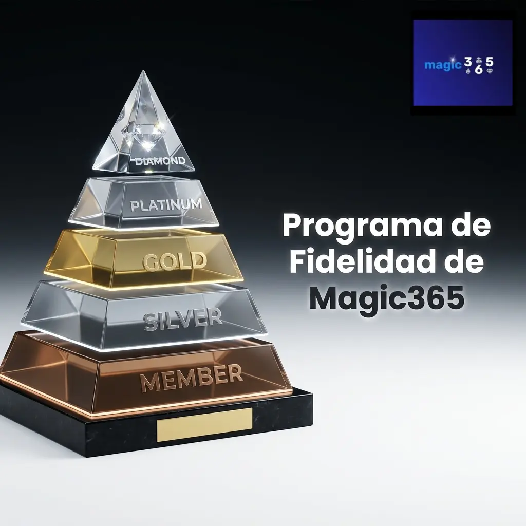 Programa de fidelidad Magic365: niveles Bronce a VIP con puntos, cashback y beneficios exclusivos para jugadores