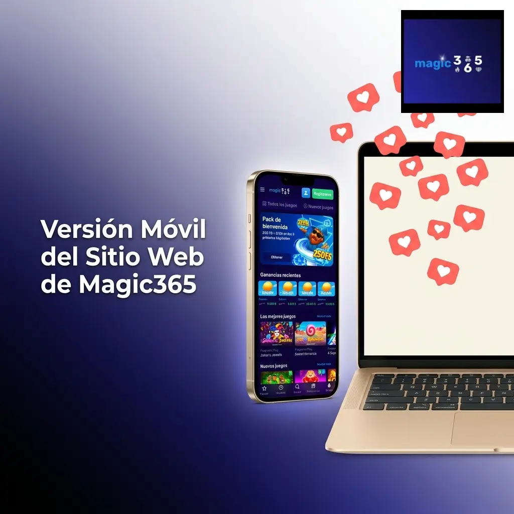 Sitio web móvil de Magic365 optimizado para smartphones y tablets con apuestas y casino disponibles