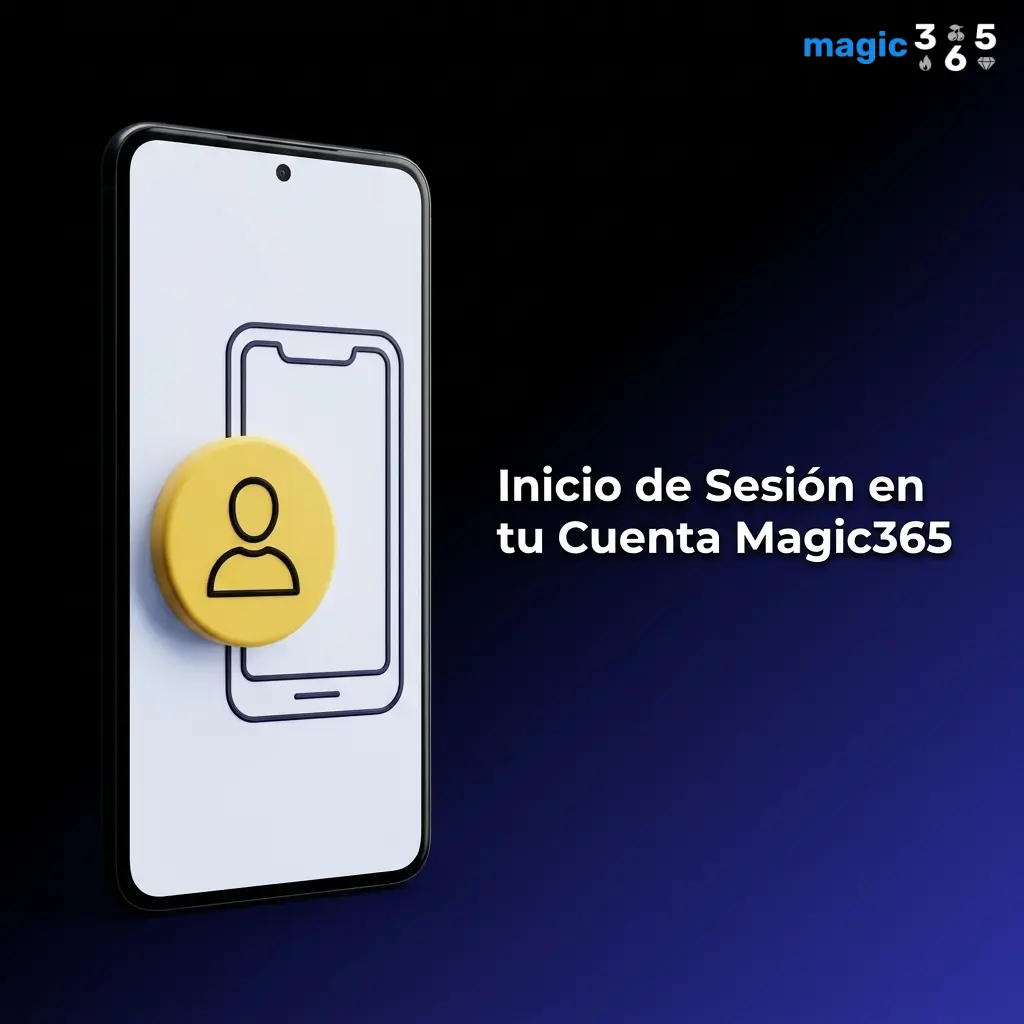 Formulario de inicio de sesión en cuenta Magic365 con campos de usuario, contraseña y acceso desde app móvil