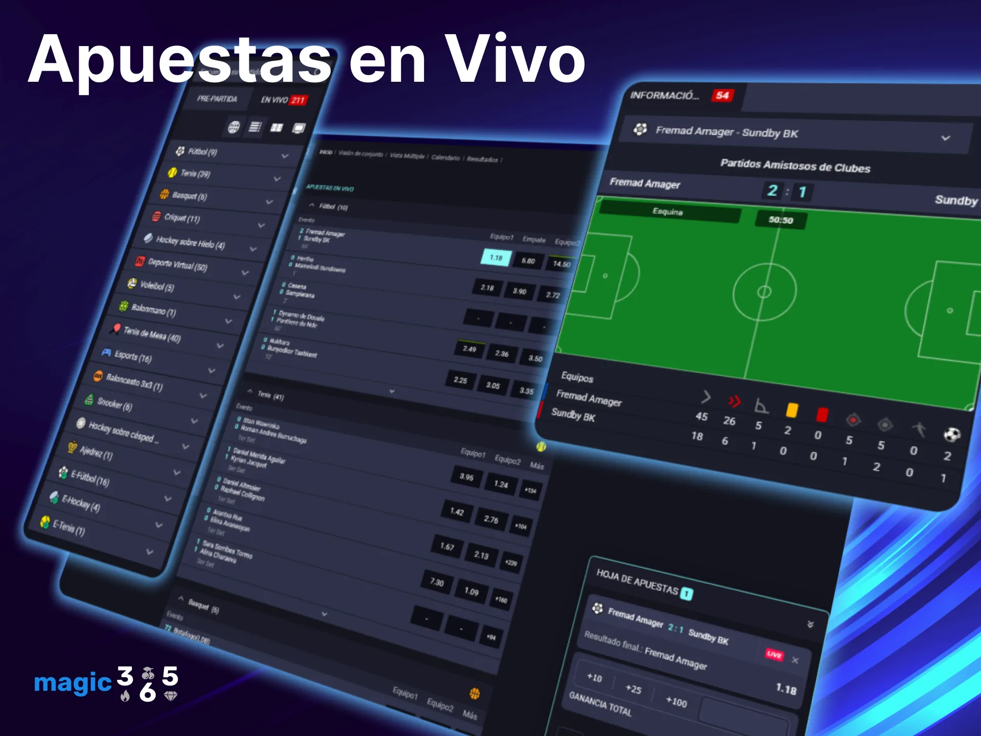 Apuesta en tiempo real en tus eventos preferidos con Magic365.
