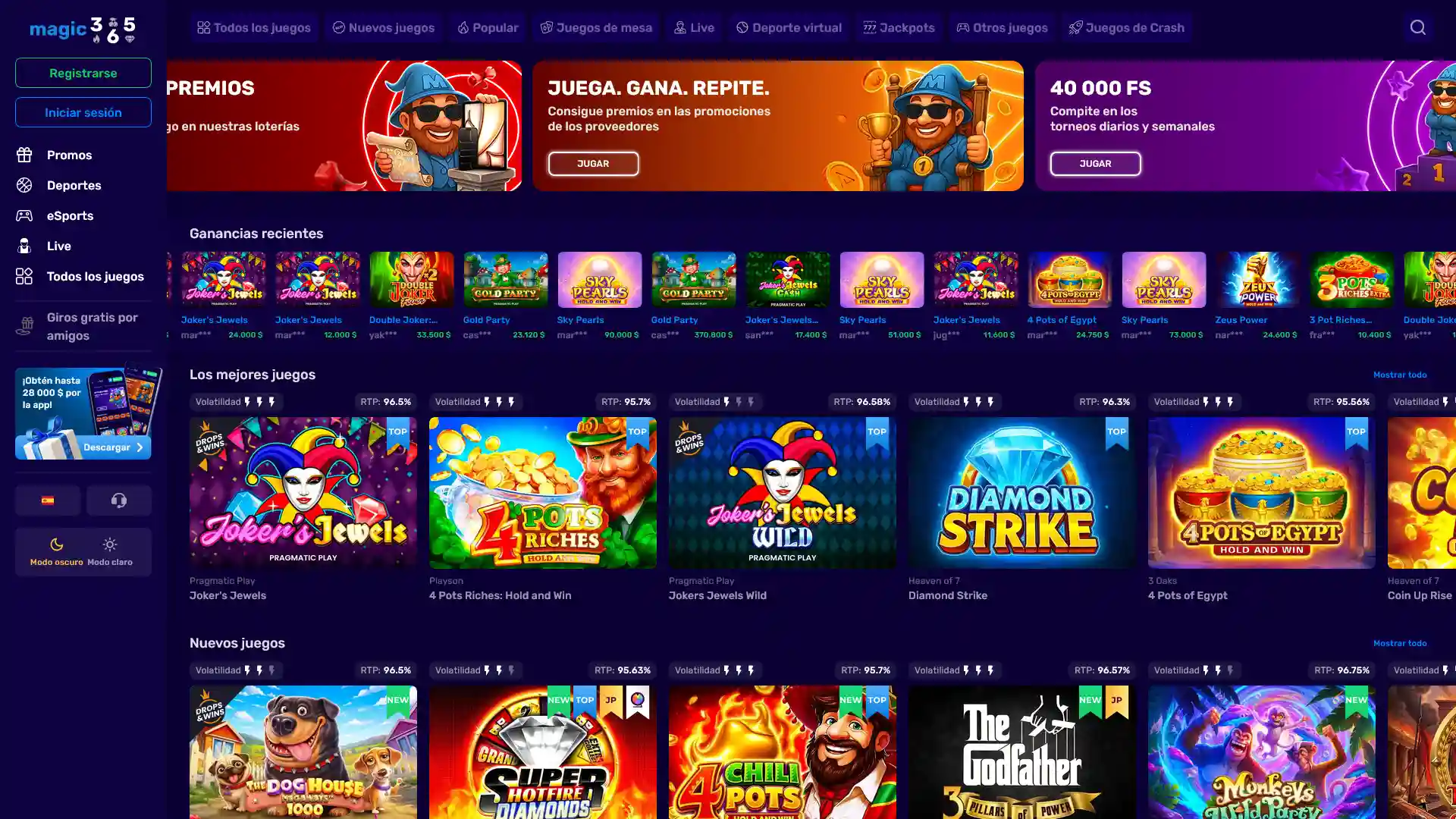 Registra tu cuenta en la pagina principal de Magic365 Argentina para comenzar a apostar.