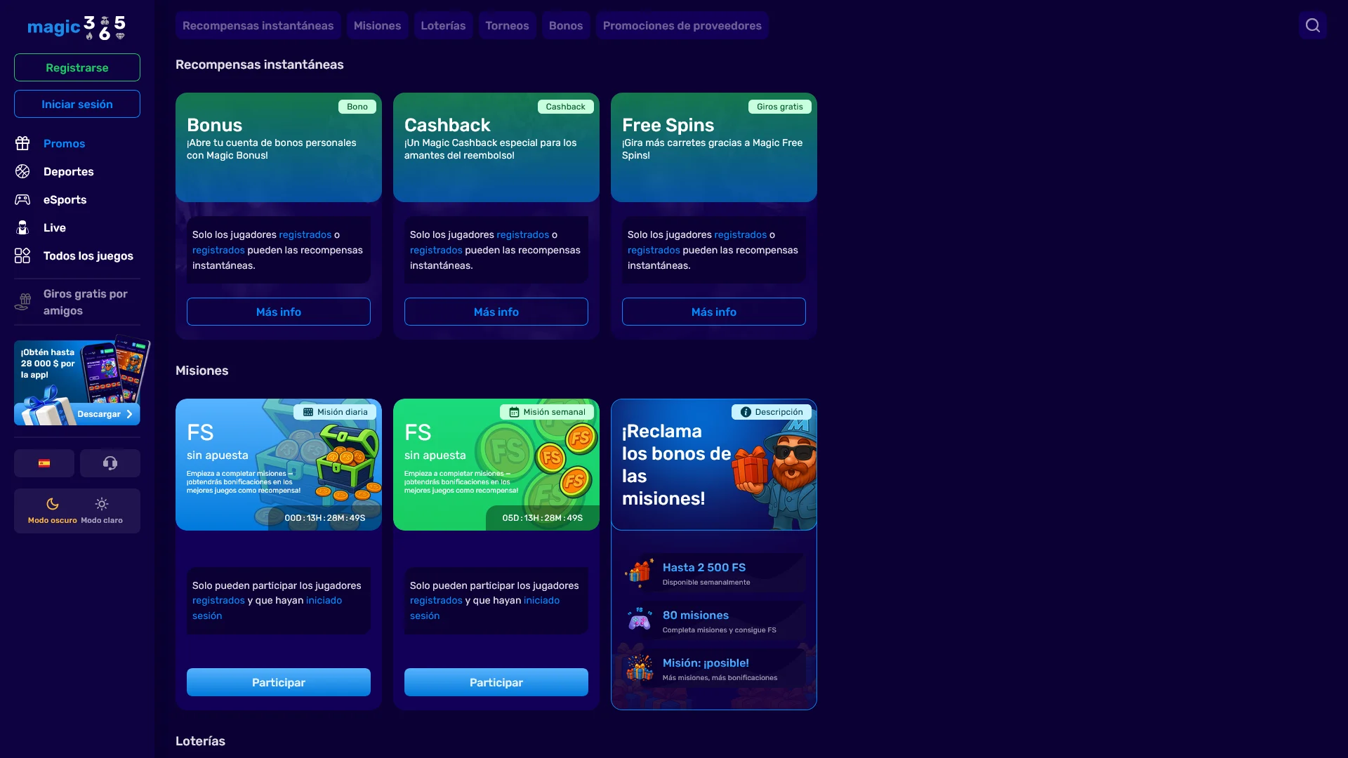 Reclama las promociones exclusivas en el sitio oficial de Magic365 Argentina.