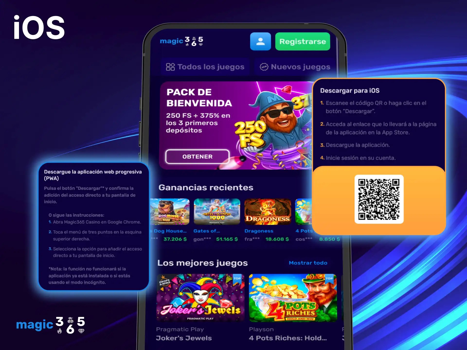 Descarga la app de Magic365 en tu iPhone y juega cómodamente.