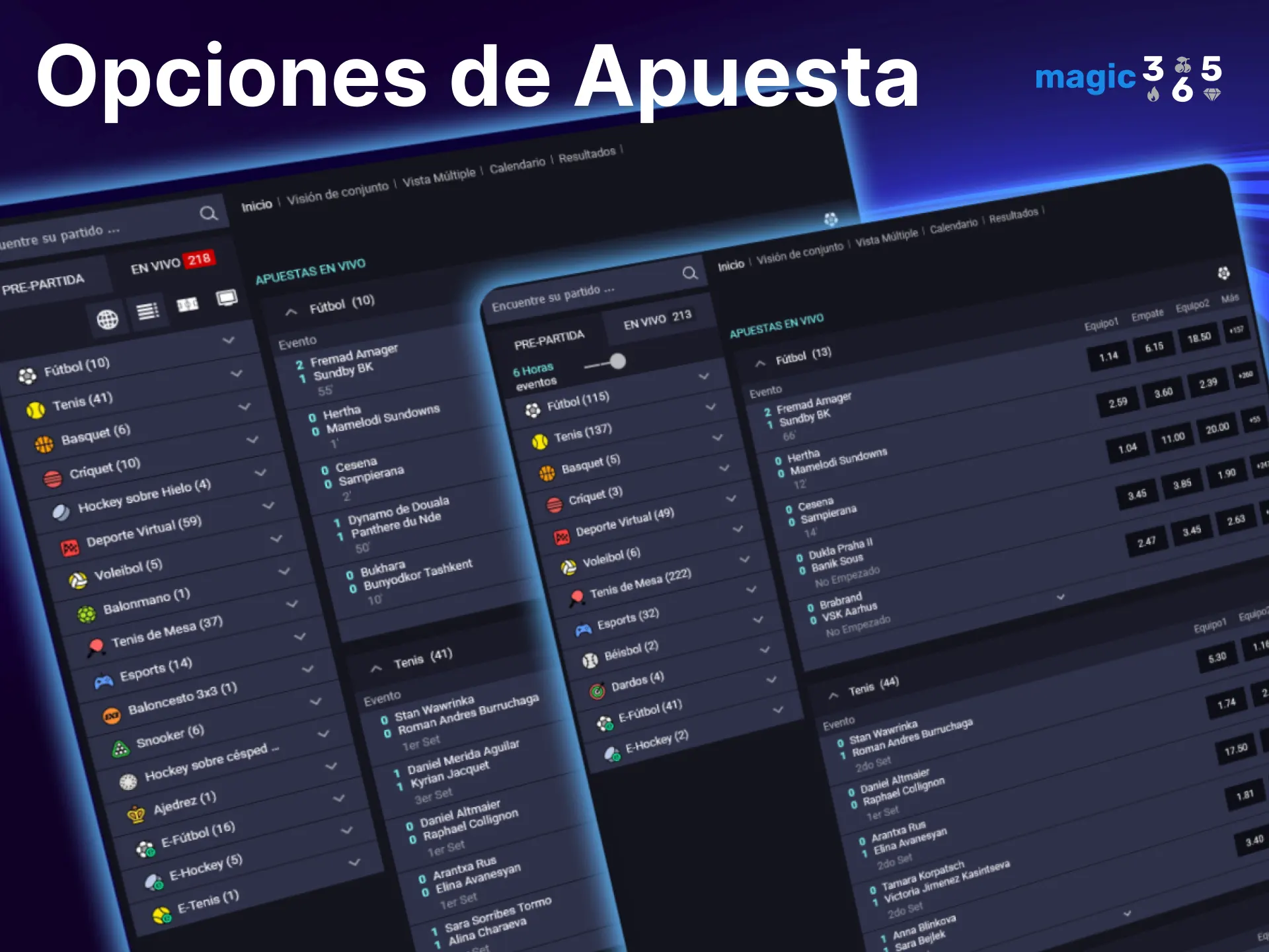 Explora las opciones de apuesta más populares dentro de la plataforma Magic365.