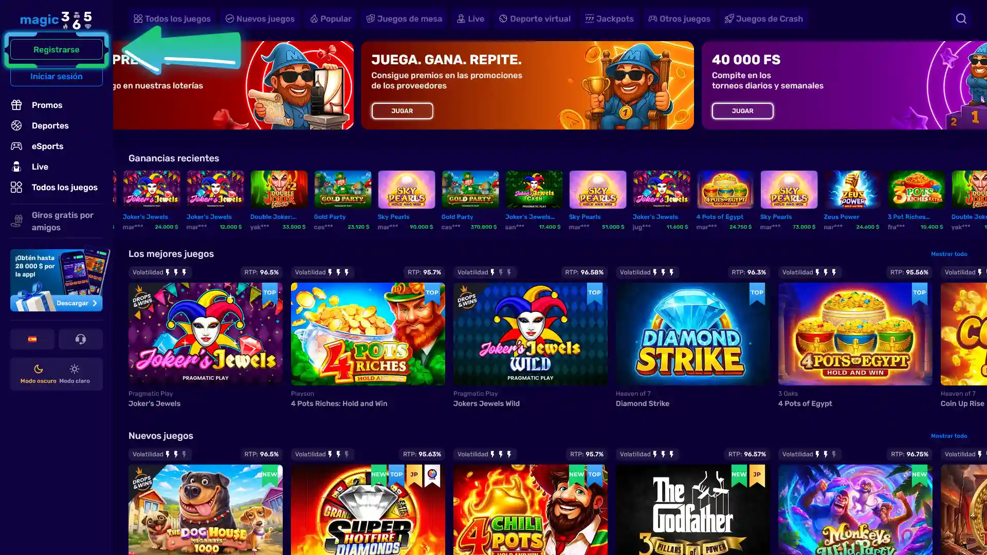 Entrá a la plataforma de Magic365 para iniciar tu apuesta.