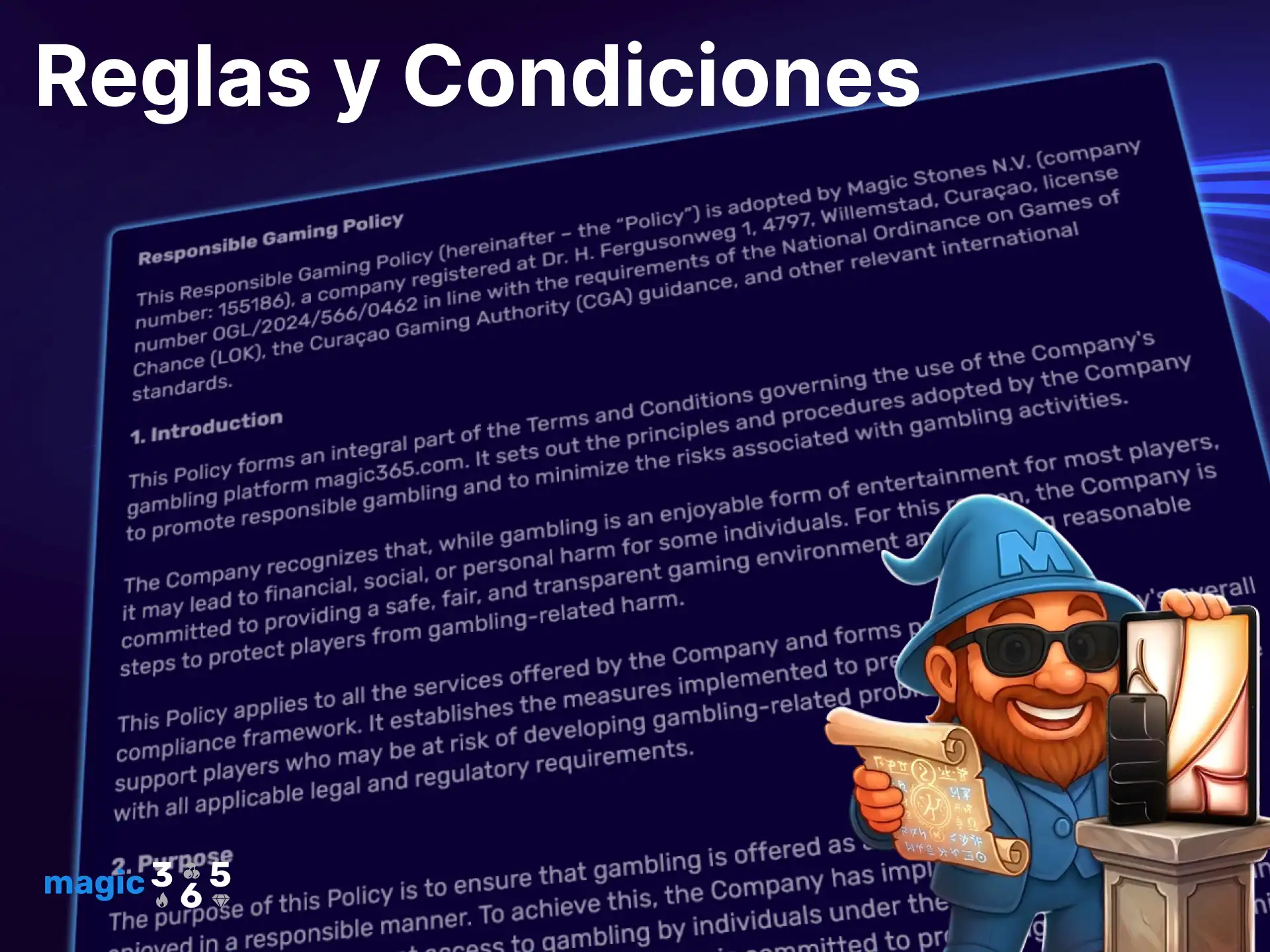 Consulta las reglas generales y condiciones antes de comenzar a jugar en Magic365.
