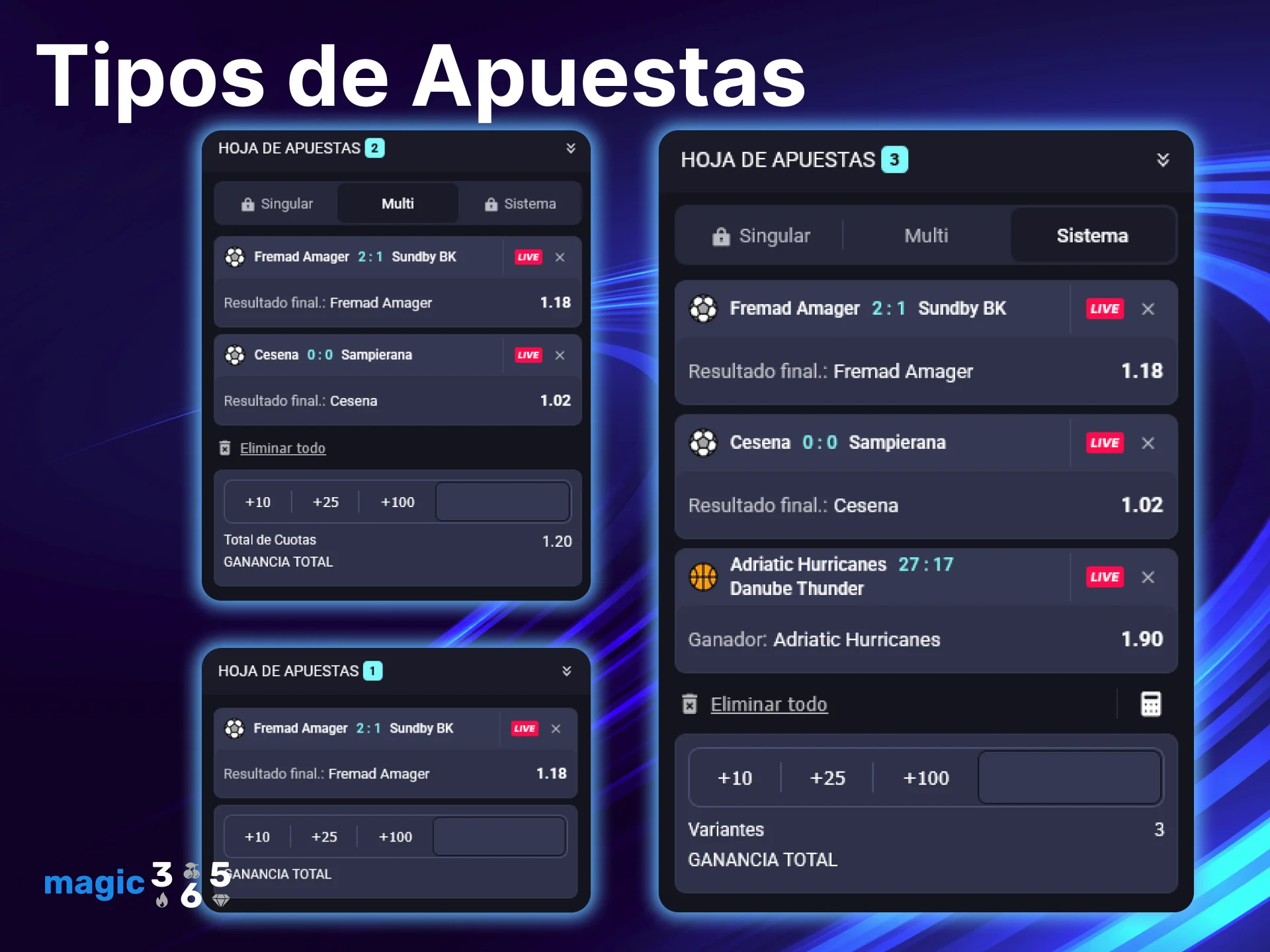 Conoce los diferentes tipos de apuestas disponibles para ti en Magic365.